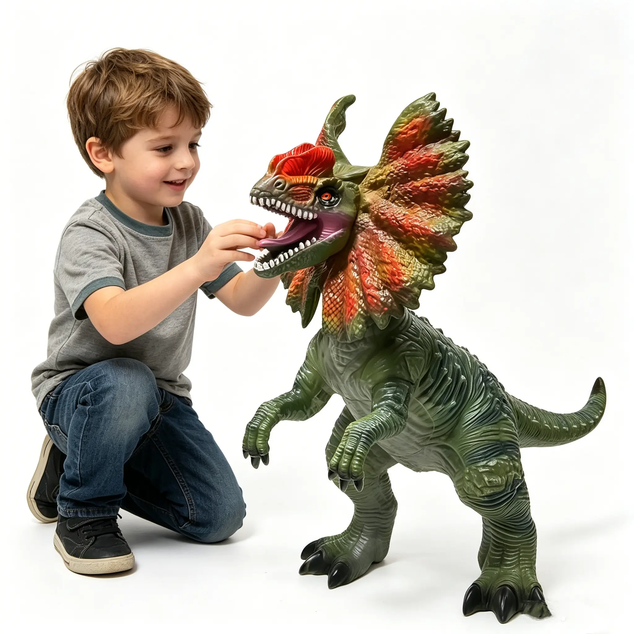 29-in Inflatable Dilophosaurus Dino Figure - Soft Action Toy, Easy Inflation/Deflation, No Battery Needed, Unisex Outdoor Play Toy for Kids Ages 3+, Kids Birthday Gifting Option, Dino Party Decoration