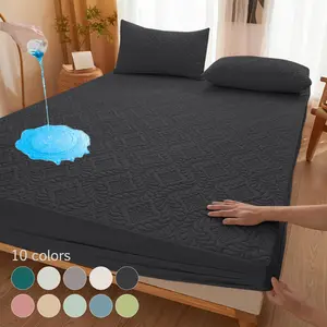 Waterproof Mattress Cover Set, 3 Counts/set Including 1 Count Fitted Sheet & 2 Counts Pillowcase, Soft Comfortable Breathable Bedding Set for Bedroom