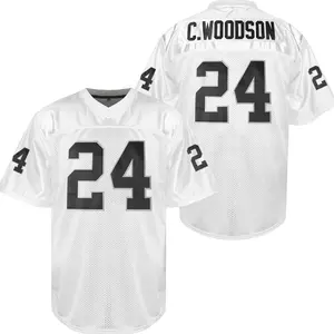 Men's Football Jersey #24 V-neck Short Sleeve Breathable Mesh Fabric Black & White Sports Top for Football Lovers