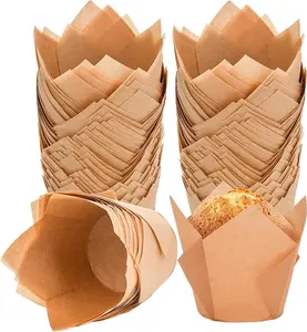 200Pcs Tulip Cupcake Liners Muffin Baking Liners Holders Premium Baking Cups Cupcake Wrappers Christmas Cupcake Lliners for Weddings, Birthdays, Anniversaries, and Special Occasions