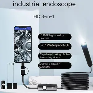 Three-in-one HD pipeline endoscope for Android mobile phone automotive maintenance industrial inspection