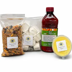 Kit Guerreros y Elegua Santeria Ifa Yoruba – Eku Maiz, Manteca de Corojo 500 ml, Cascarilla 10 pcs, Shea Butter, Spiritual Altar Supplies