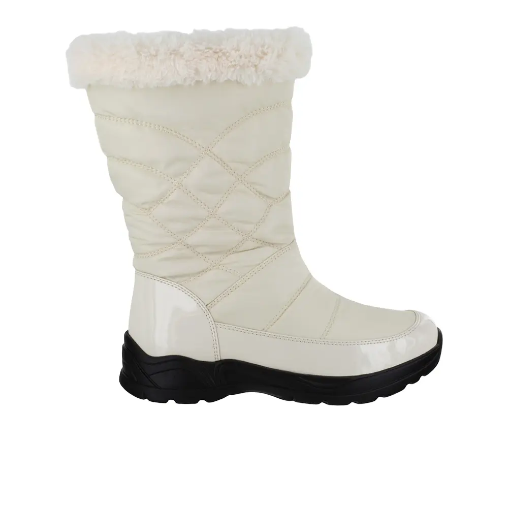 Easy Street Womens Cuddle Zippered Snow Casual Boots Mid Calf - White