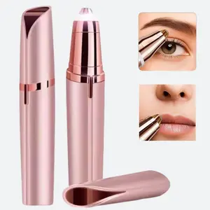 Eyebrow & Facial Trimmer: 2-in-1 rechargeable facial hair removal and eyebrow shaver — body razor with built-in rose gold design for Summervibes