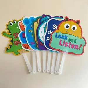 8 Piece Cartoon Classroom Rules Set, Colorful Teacher Signboards, Handheld Educational Tools, Ideal for Teaching Aids & Visual Learning