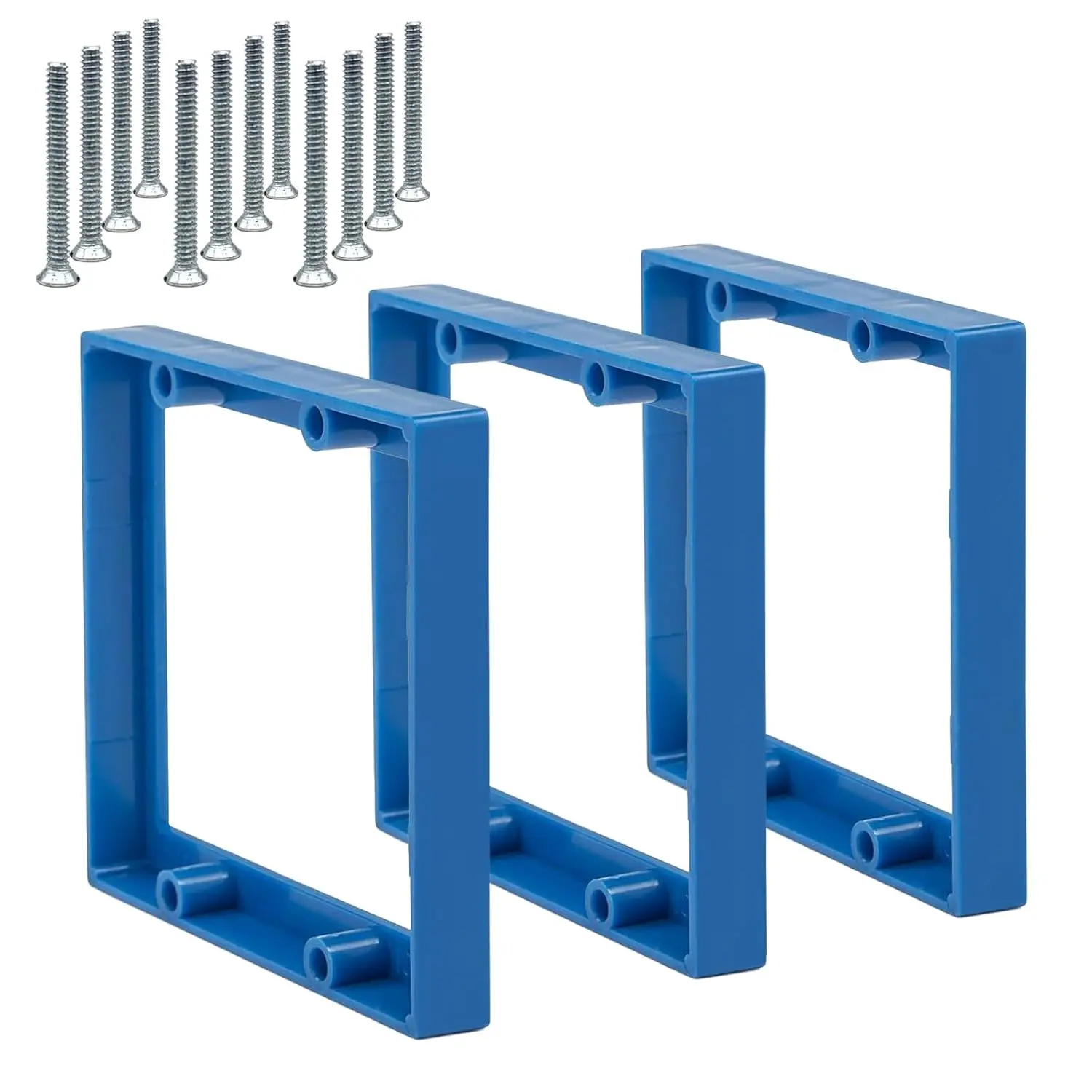 1/2" Double Gang Receptacle Outlet Box Extender - UL Listed - Electrical Outlet Extender for Electrical Box and Electrical Outlet Switches (Blue) (Pack of 3)