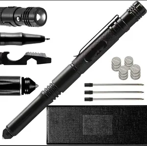 Multi Functional Pen with Flash Light, Screw Driver, Bottle Opener, Wrench, Glass Breaker