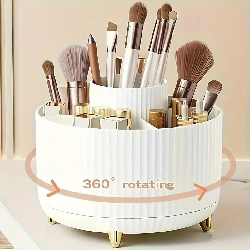 360° Rotating Makeup Organizer with Multiple Layers for Cosmetics and Stationery, Plastic Storage Stand for Lipsticks, Skincare, and More, Odorless Desktop Organizer, Cosmetic Storage Box, Cosmetic Holder, Box Organiser, Cosmetic Organizers