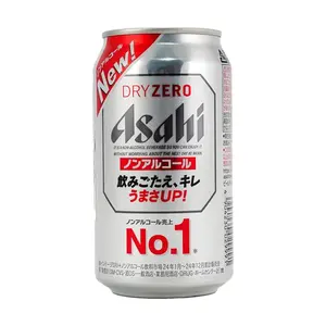 ASAHI Dry Zero Non-Alcoholic Beer Alternative 350ml - Zero Sugar, Zero Calories, Refreshing Carbonated Drink
