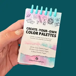 Pocket Size Color Palette Book for Markers | 6 & 9 Color Swatch Palettes | Blending Tracker | Travel Size 40 Pages 10 Bonus Blend Tracker Pages High-Quality Paper