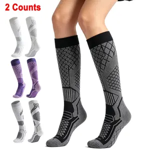 1Pair Unisex Ski Compression Socks, Compression Over The Calf for Men & Women