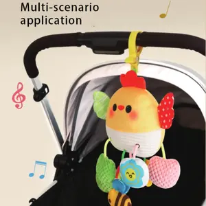 Car Seat & Stroller Travel Activity Cute Toys for Babies - Baby Crib Hanging Rattles Toys - Rattle, Mirror, Crinkle, Teeth, Pull String, Baby Sensory Hanging Toys for Infant Boys Girls Carseat Crib Stroller