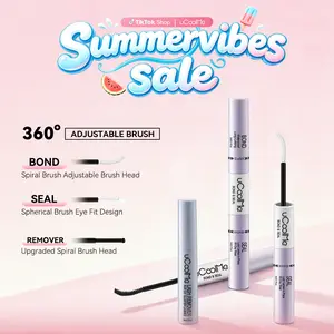 UCOOLME Lash Adhesive & Bond Seal Remover - Waterproof, Latex-Free Lash Glue for Eyelash Extensions, 24H Strong Long-Lasting Hold, Beauty Products for Women