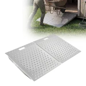 【fathersdaygift】VEVOR Threshold Ramp for Doorways, 29.5 x 24.3 in, Platform Aluminum Wheelchair Ramp, Non-Slip Door Threshold Ramps, 750 lbs Load Capacity, for Home Steps, Curbs, Wheelchairs, Walkers, Scooter, Carts