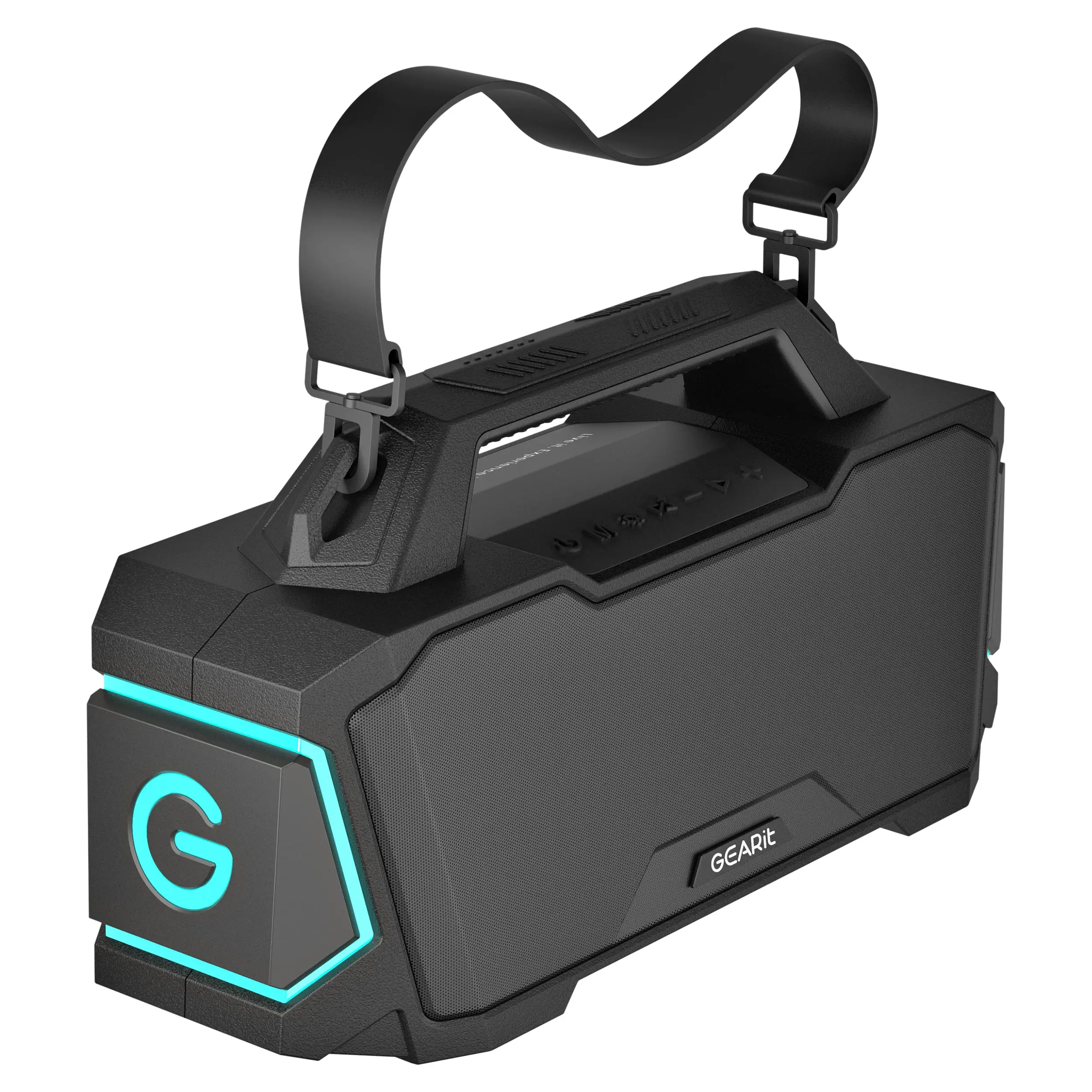 GearIt BOOM 120W Portable Bluetooth Speaker with IPX6 Water-Resistant, Adjustable Carry Strap, and RGB Lights for Karaoke Fun Handle Stereo Audio Smar