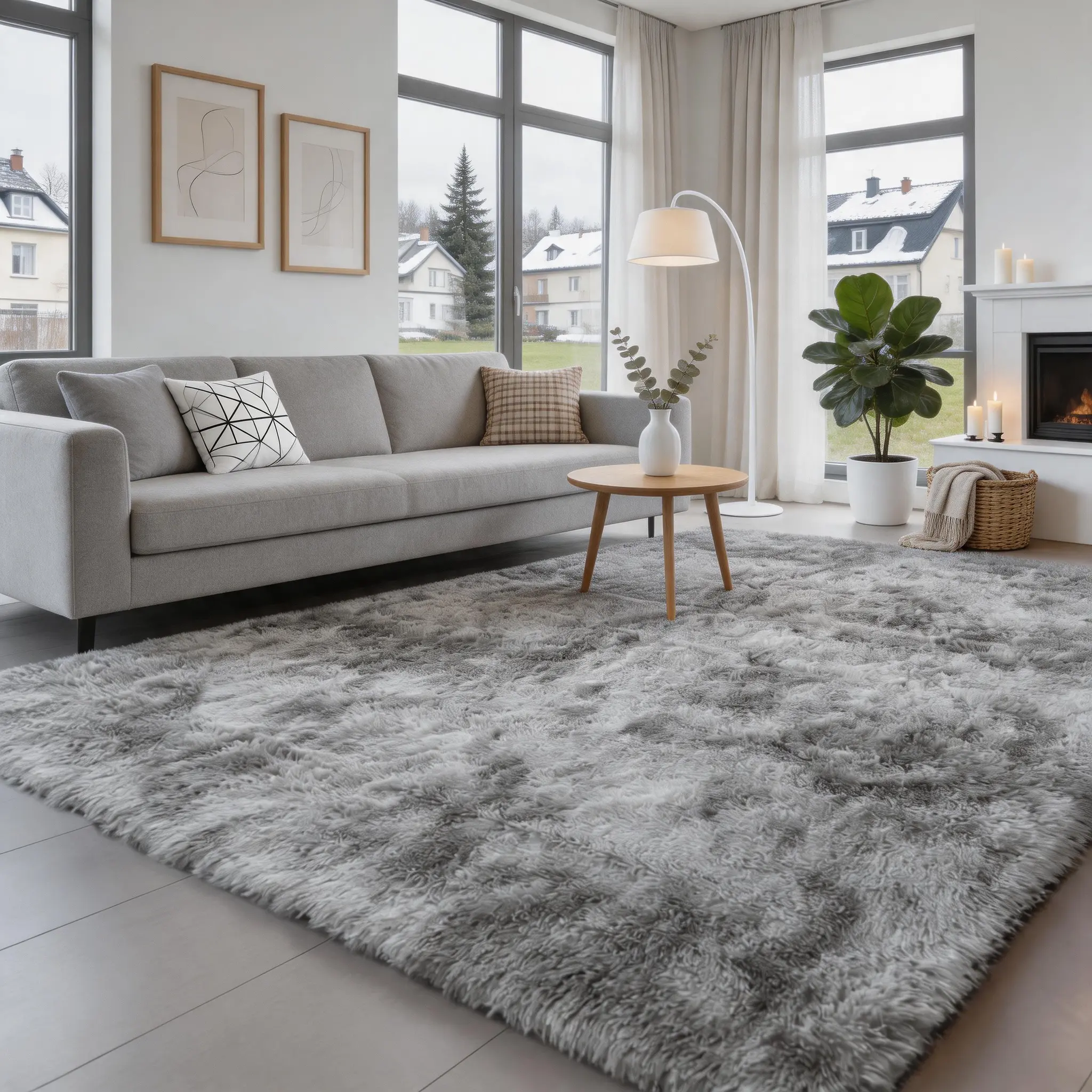 H&D H&D GLOBAL TRADING INC Ultra Soft Memory Foam Rug - Dense Fibers, Thick Plush, Non-Slip, Durable Rugs for Bedroom, Aesthetic Room Decor Household Carpet