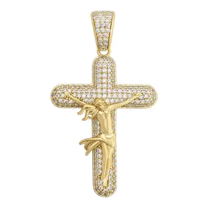 Jesus Cross 14K Gold Plated Pendant