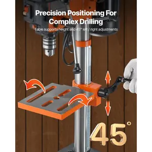 VEVOR 10'' 5-Speed Benchtop Drill Press Cast Iron Drill Press 3.2A 610-2800RPM