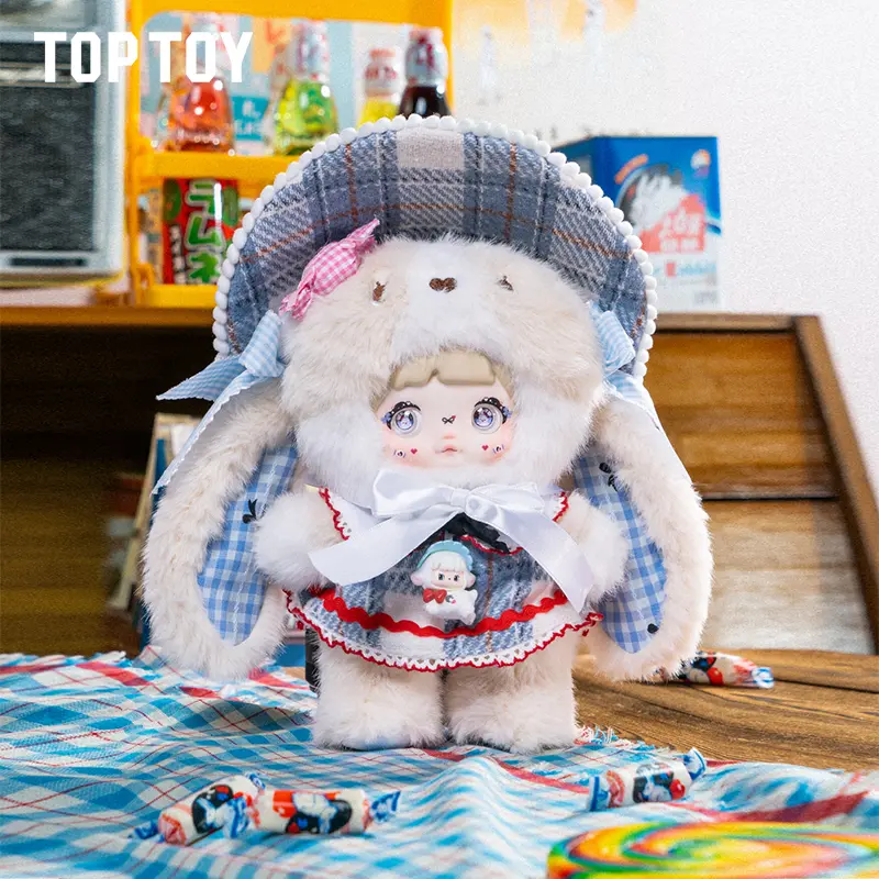 TOPTOY Nommi Nostalgic Childhood Series Plush Blind Box - 3 Switchable Eye Panels, Soft Stuffed Toy, Bag/Desk Decor, Holiday Gift for Mom, Blindbags, Cute Doll Decoration, Kawaii Dolls, Soft Stuffed Doll