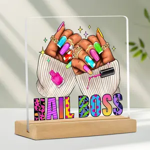 Women Nail Tech Acrylic Gift, Thank You Present, Christmas Birthday Gift for Nail Technicians, Salon Room Decor, Table Ornament, Novelty Desk Decor, Acrylic Plaque Sign