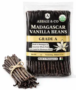 50 Pods Organic Madagascar Vanilla Beans. Whole Grade A Vanilla Pods for Vanilla Extract and Baking Fresh Bourbon beans for cooking 4-6inches in length Premium grade . Imported from Madagascar