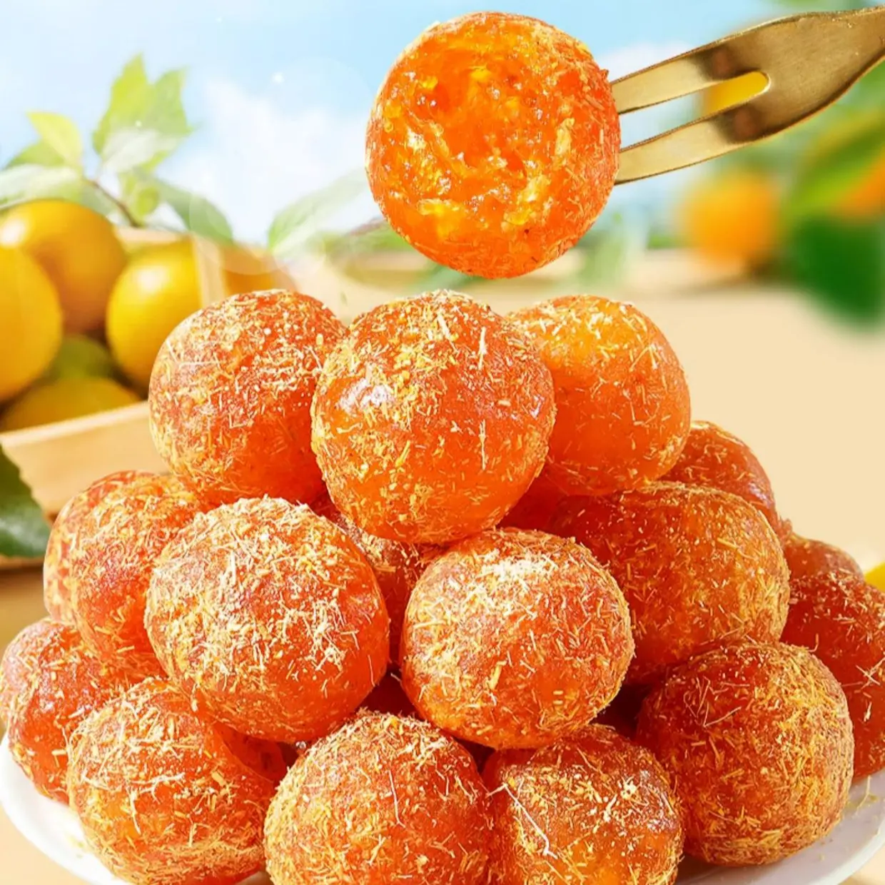 Enjoy a relaxing and guilt-free dried fruit snack. Licorice-infused kumquat dried fruit. Healthy ingredients and safe components.