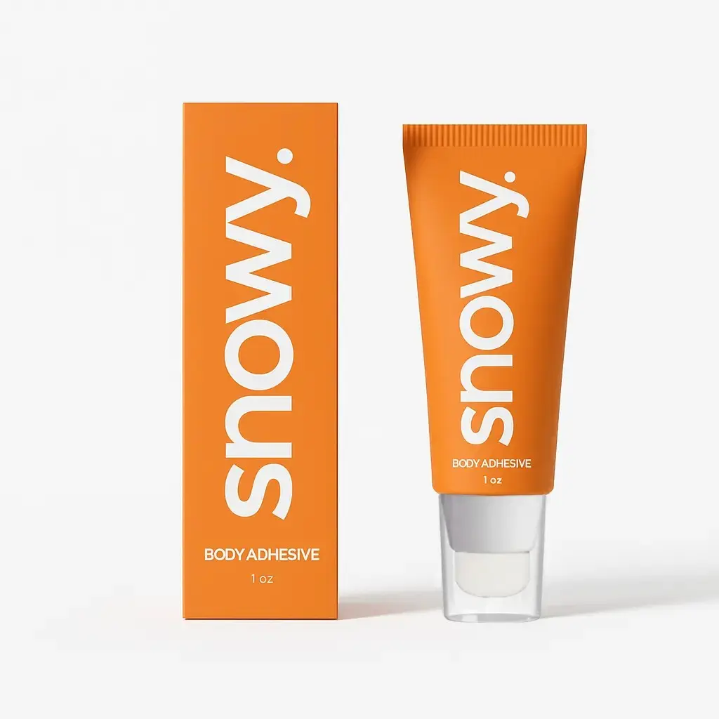 Snowy Body Adhesive - Sweat & Water Resistant, Stain-Free, Easy to Remove with Soap and Water, Perfect for Confidence and Security in Outfits