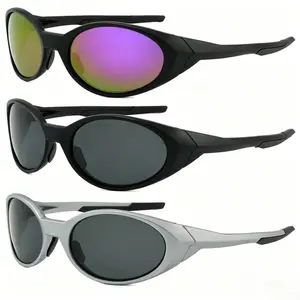 Unisex Stylish Polarized Outdoor Sunglasses - Futuristic Wraparound Sport Shades with UV400 Protection, Retro Athletic Eyewear for Cycling, Running, Comfortable All-Day Performance Fit, LED Light Blocking Stickers, Stylish Sunglasses