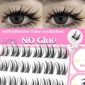 Self-Adhesive Korean Style Eyelashes, False Eyelashes, 6 Rows Individual Lashes, No Glue Needed, Natural Look, Suitable for Daily Wear and Special Occasions