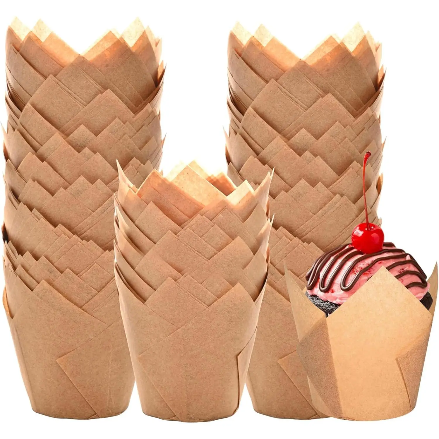 Cupcake Liners for Baking 200 Cups, Unbleached  paper Muffin Liners, Upgraded Standard Cupcake Wrappers, Greaseproof Cup Cake Liner, Easy to Use in Party, Birthday, Christmas