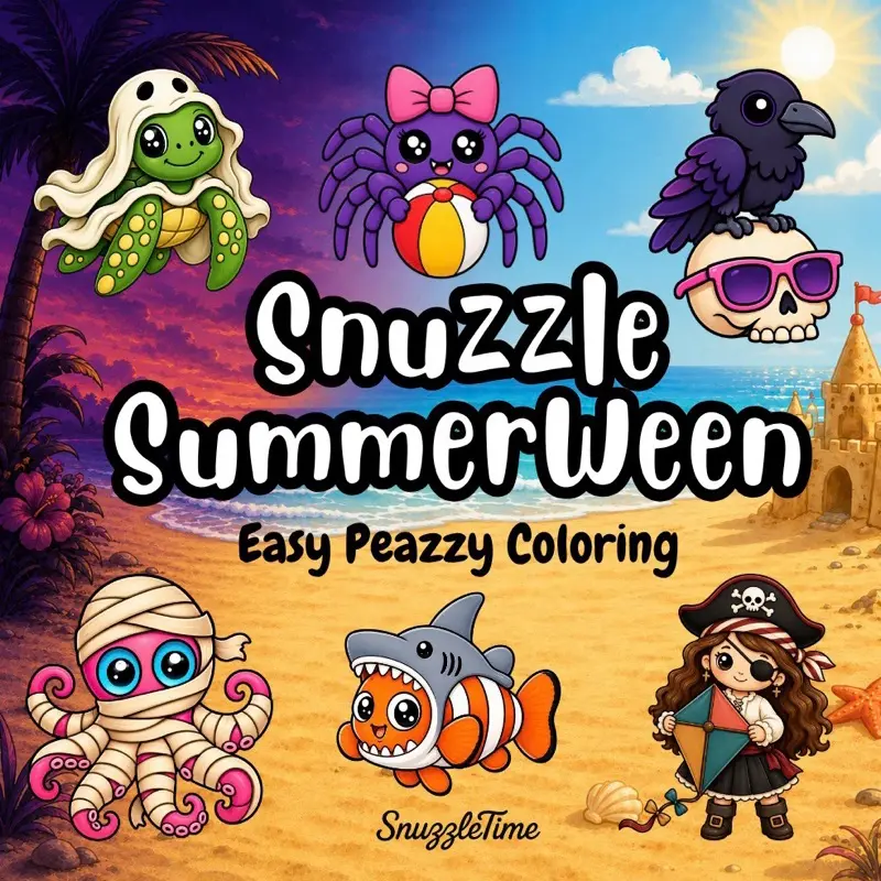 Snuzzle Summerween Easy Peazzy Coloring Book, 40+ Pages SnuzzleTime