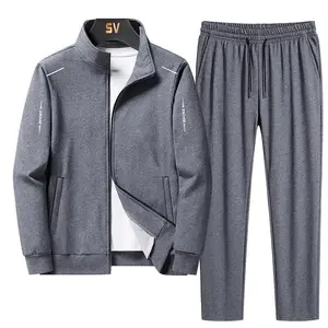 Men's 6XL-8XL Large Size Autumn Winter Fashion Tracksuit Set (Sweatshirt & Sweatpants)