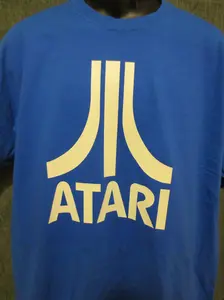 Atari Logo Tshirt: Blue With White Print