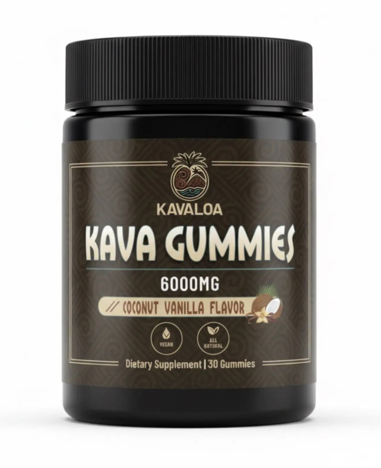 Kavaloa Kava Gummies 6000mg Coconut-Vanilla Flavor 30ct
