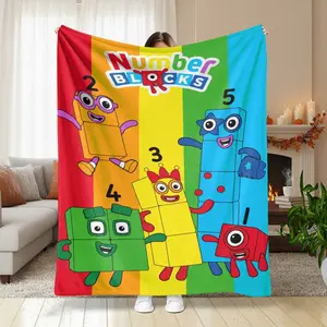 Numberblocks Soft Fleece Blanket - Educational Number Blocks Design with 1-10 Numbers, Vibrant Colors, All-Season Cozy Throw for Home, Office, Travel & Gift Giving, Educational Play Item | Vibrant Blanket | Warm Cozy Material
