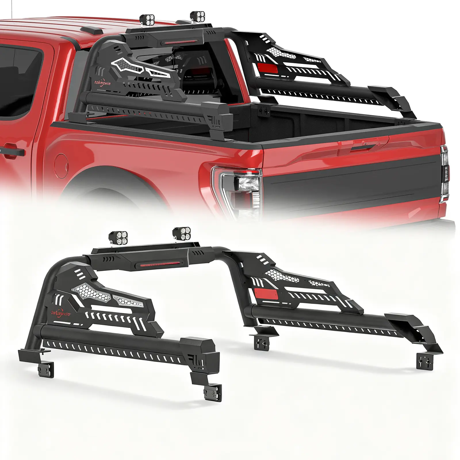SummerVibes Steel Chase Rack Sport Bar - Universal Truck Bed Roll Bar Truck Accessories for Mid-Size & Full-Size Pickups, Ford F-150, Chevy Silverado, GMC Sierra 1500, Colorado, Canyon, Tacoma, Tundra, Gladiator (Father's Day Gift),car accessories
