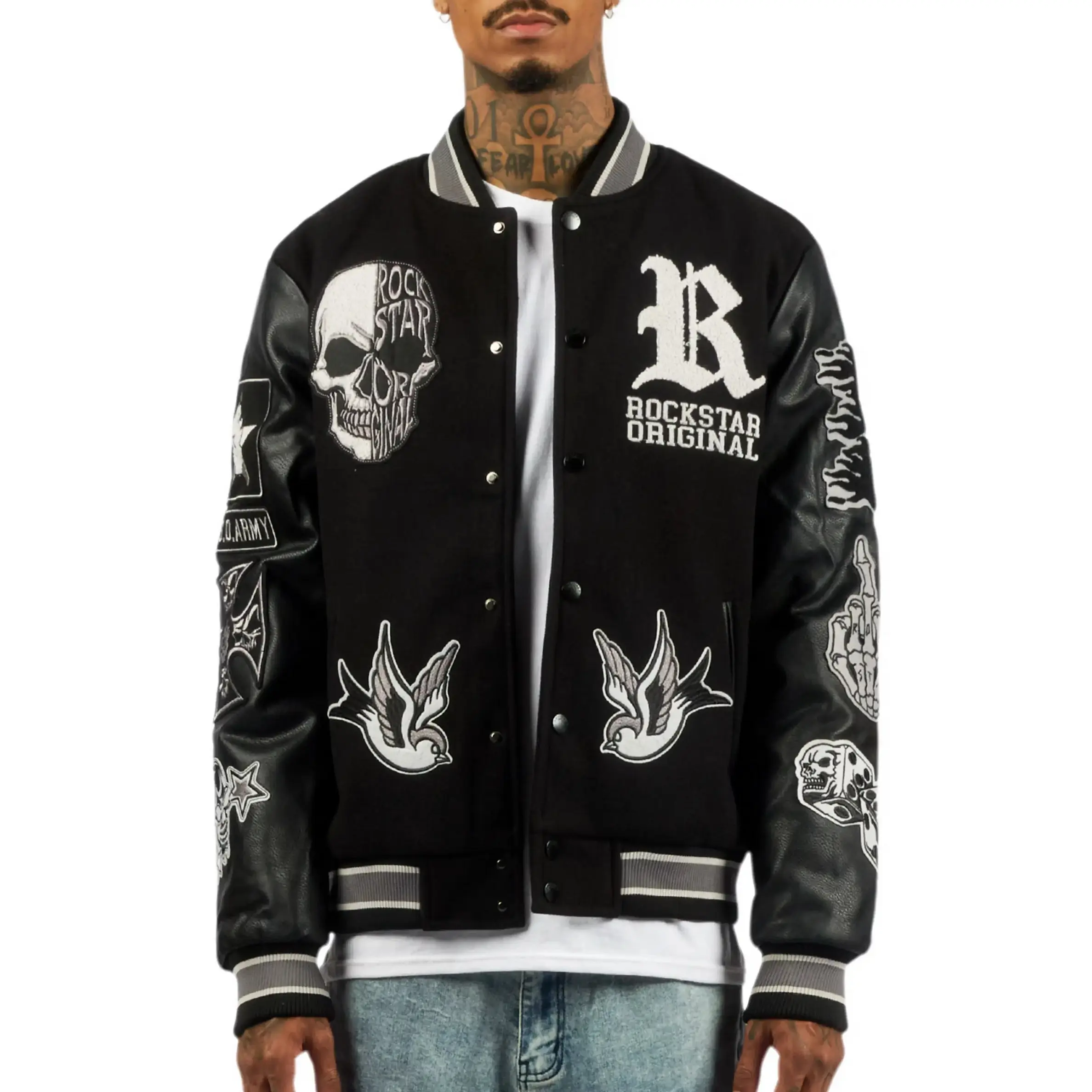 Vidar Black Varsity Jacket