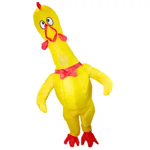 Inflatable Costume Adult, Blow Up Yellow Chicken Costume for Halloween Inflatables Cosplay Party Menswear Clothing Suit