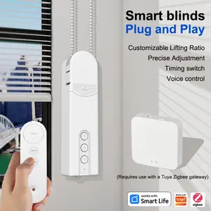 Tuya Zigbee Smart Roller Blind Motor, Electric Curtain Driver, Automatic Open, Compatible with Alexa Google Home