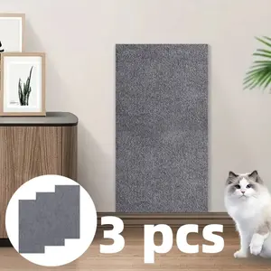 3Pcs 23.6"X11.8" Trimmable Self-Adhesive Scratching Board, Climbing Cat Scratcher Mat, DIY Cat Scratching Pads for Couch, Furniture, Wall, Cat Tree, Climbing Wall