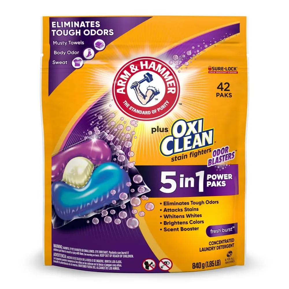 5 IN 1 Power Paks,Plus OxiClean With Odor Blasters Laundry Detergent, 42 Ct.