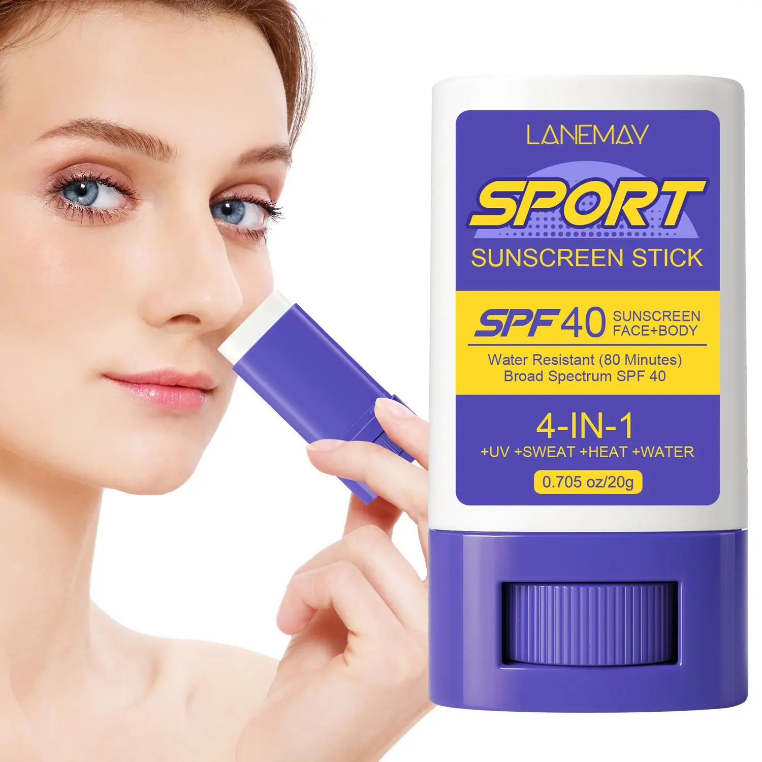 Matte Sunscreen Stick SPF 50 – Invisible Face & Body Sunscreen Balm, Lightweight Oil-Control Formula, No White Cast, Makeup-Friendly Daily Sun Protection