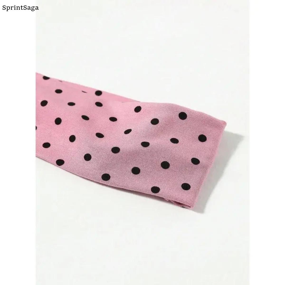 4 Pack Polka Dot Headbands for Women Girls, Cute Aesthetic Hair Bands, Vintage Retro Style Headbands for Thick Hair, Stretchy Comfortable Hair Accessories for Everyday Wear, Makeup, Travel