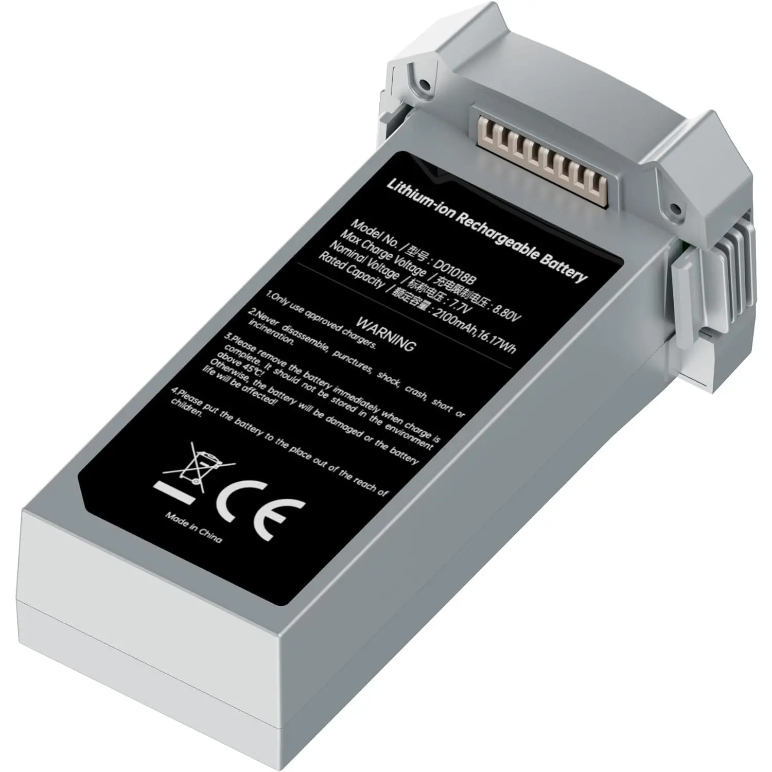 Contixo Rechargeable Li-ion Lightweight Drone Battery - 2100mAh, 25 Minutes Flight Time, Compatible with F36 Drone Accessories, Helicopter Quadcopter Power Supply