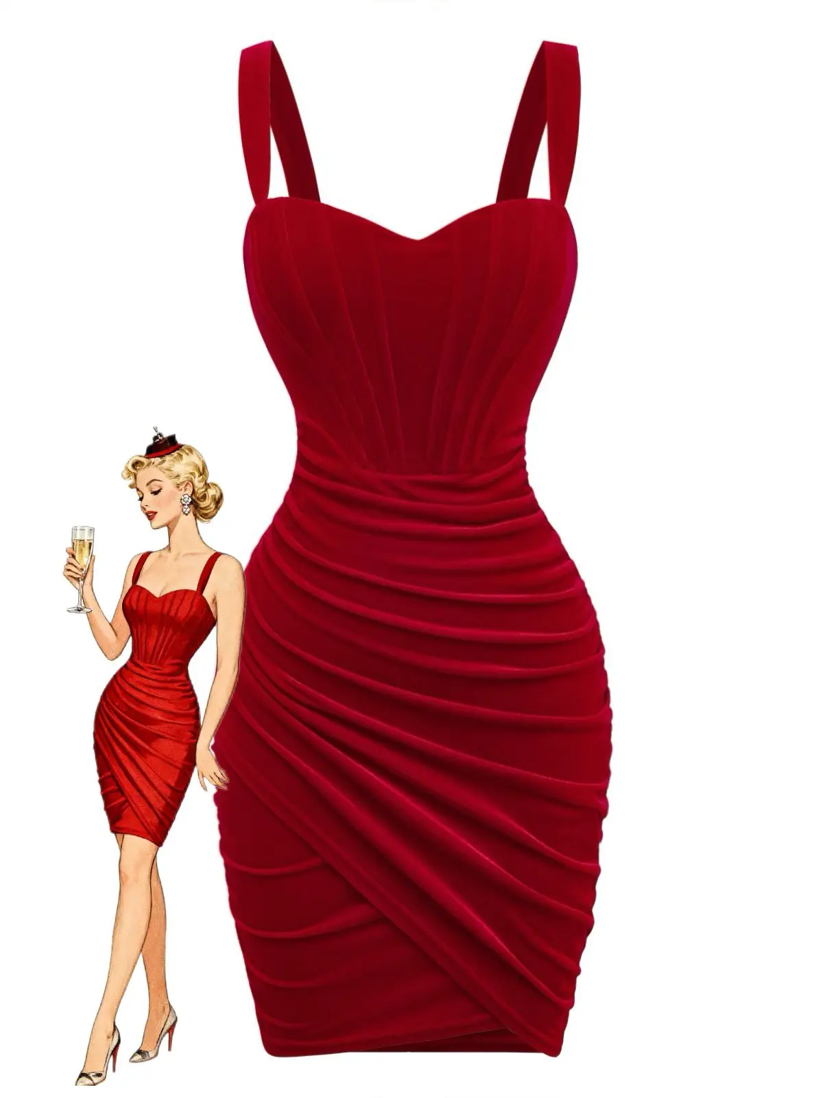 Red 1980s Velvet Corset Ruched Sweetheart Mini Dress Homecoming Dress Wedding Guest Dress Fall Wedding Guest Outfit BackToSchool