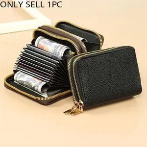 Women's Black Quilted Short Wallet, Slim Bi-Fold Card Holder, Zippered Coin Pocket, Simple Wallet, Durable Wallet, Card Slots Wallet