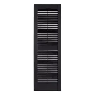 Perfect Shutters IL501555002 Premier Louver Exterior Decorative Shutter, Black - 15 x 55 in.