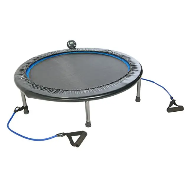38-Inch Fitness Rebounder Trampoline with Resistance Bands & Electronic Monitor, Compact Steel Frame with Optic Border for Low-Impact Cardio Toning