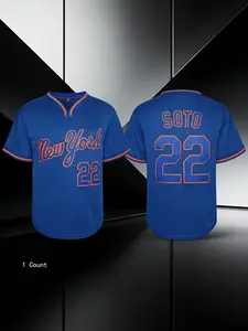 Men's Letter & Number Embroidery Baseball Jersey, Casual Breathable Sweat-absorbing Baseball Top, Fashion Men's Sportswear for Training Competition