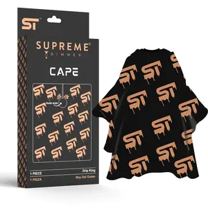 Supreme Trimmer Premium Barber Cape - Waterproof Durable Adjustable Haircare Heatless 55" Wide 63" Tall Hook Style Closure